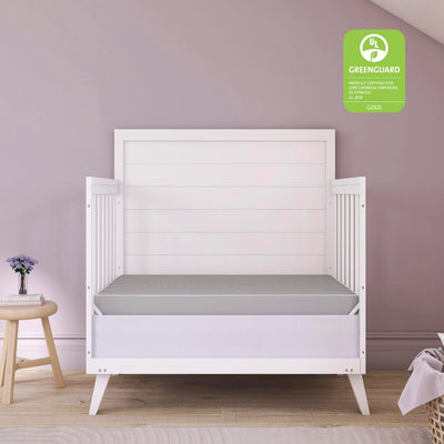 Dream On Me Snuggles Extra Firm Dual-Sided Baby Crib Mattress with Breathable Fabric, Water & Odor Resistant, GREENGUARD Gold Certified, Fits Mini & Portable Cribs (38”x 24”x 3”) - Grey