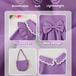 Baby Girl Clothes 18-24 Months Long Sleeve Princess Dresses Purple Ruffle Fairy Cute Dress Toddler Girls Casual Dress Fall Winter Outfit Clothes Kids