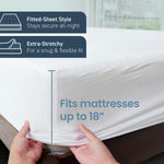 SafeRest Waterproof Queen Size Mattress Protector - Fitted with Stretchable Pockets - Machine Washable Cotton Mattress Cover for Bed