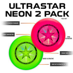 Discraft Ultrastar Neon Pack – Two Pack of UltraStars | Neon Pink & Neon Green | Official USA Ultimate & WFDF Disc | 175g