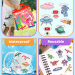 Benresive Reusable Sticker Books for Kids 2-4, Sticker Books for Toddlers 1-3 2-4, Toddler Travel Toys Activities Crafts Gifts - Dinosaurs, Space and Body