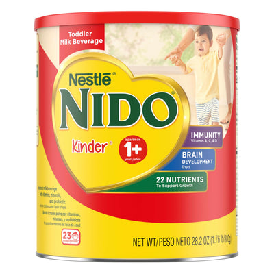 Nestle Nido Kinder toddler milk beverage can on a white background