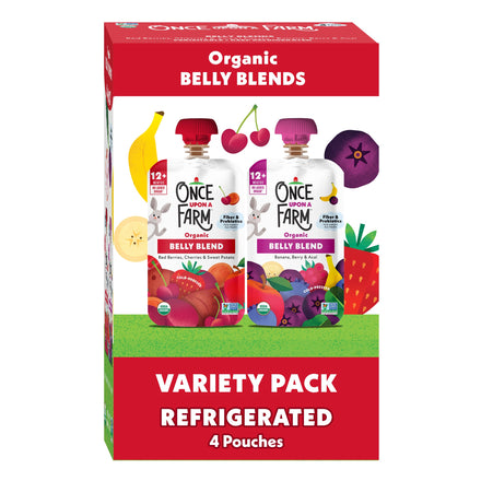 Box of Once a Day Farm Organic Belly Blends Variety Pack on a white background