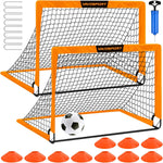 Kids Soccer Goals for Backyard Set - 2 of 4' x 3' Portable Soccer Goal Training Equipment, Pop Up Toddler Soccer Net with Soccer Ball, Soccer Set for Kids and Youth Outdoor Games, Sports, Play