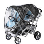 bemece Double Stroller Rain Cover, Weather Shield Double Stroller for Front and Rear Seats Twin Stroller, Baby Outdoor Activities Accessories, Protects Children from Rain, Snow, Wind