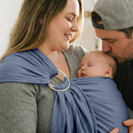 Shiaon Baby Ring Sling Wrap, Lightweight Baby Carrier Sling Toddler Sling, Cotton Baby Wraps Carrier (7-35 lbs) for Infants and Toddlers, Baby Shower Gifts, Blue
