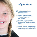 Triple Bristle Kids Sonic Three Sided Toothbrush, 1 Pack