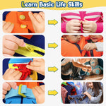 Winblo Toddler Busy Board - Montessori Toys for 1-3 Year Old Boy Birthday Gift, Educational Learning Sensory Busy Book for Two Year Old Boys, Kids Ages 2-4 Activities Toy for Airplane Car Travel