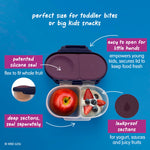b.box Harry Potter Snack Box - Leakproof 2 Compartment Snack Containers for Kids, Mini Bento Box for Kids & Toddlers, Lunch Containers, Dishwasher Safe, BPA Free, PFAS Free, Ages 4m+, 1.75 Cup