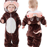 MICHLEY Unisex Baby Animal Costume Winter Autumn Hooded Romper Halloween Cosplay Jumpsuit Outfits