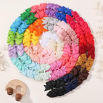 Choicbaby 60pcs 3 Inches Boutique Grosgrain Ribbon Pinwheel Hair Bows for Baby Girls, Toddler Bows Hair Clip Birthday Gifts In Pair