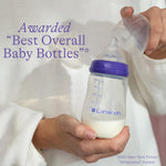 Lansinoh Anti-Colic Baby Bottles for Breastfeeding Babies, 8 Ounces, 3 Count, Includes 3 Medium Flow Nipples, Size M