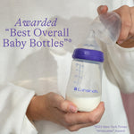 Lansinoh Anti-Colic Baby Bottles for Breastfeeding Babies, 8 Ounces, 3 Count, Includes 3 Medium Flow Nipples, Size M