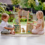 Hape Pandas’ Bamboo House, Green Planet Explorers | Educational Toy Doll House with Furniture, for Children Ages 3+ Years