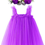 BGFKS Layered Tulle Tutu Dress for Toddler Girls,Baby Girl Rainbow Tutu Princess Skirt Set with Flower Headband.