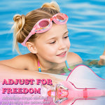 Aegend 2 Pack Kids Goggles, Swimming Goggles for Kids Age 4-16 Boys and Girls Youth, Anti-Fog Pool Goggles, Blue Black & Crisp Pink