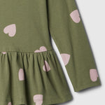 GAP Baby Girls Long Sleeve Peplum Tee Hearts 12-18M