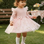 PATPAT Baby Girl Dress Christmas Winter Toddler Birthday Party Tulle Long Sleeve Tutu Dresses 3-24 Months Clothes