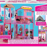 Barbie Doll House Playset, 3-Story Townhouse with 4 Rooms & Rooftop Lounge, Furniture & Accessories Including Swinging Chair (Amazon Exclusive)
