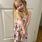 Disney Minnie Mouse Toddler Girl Dress Colorful Floral Pattern Casual Sundress Sleeveless Summer Outfit School Holiday Clothes Pink 2T