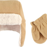 Hudson Baby Unisex-Baby Fleece Trapper Hat and Mitten Set