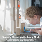 PlanToys® Water Blocks Wooden Montessori Sensory and STEM Building Toy | Light, Colour, Creativity and Fine Motor Skill Development | Eco Friendly Open Ended Learning Activity