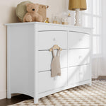 Storkcraft Kenton 6 Drawer Double Dresser (White) For Kids Bedroom, Nursery Dresser Organizer, Chest Of Drawers For Bedroom, Universal Design For Children’s Bedroom