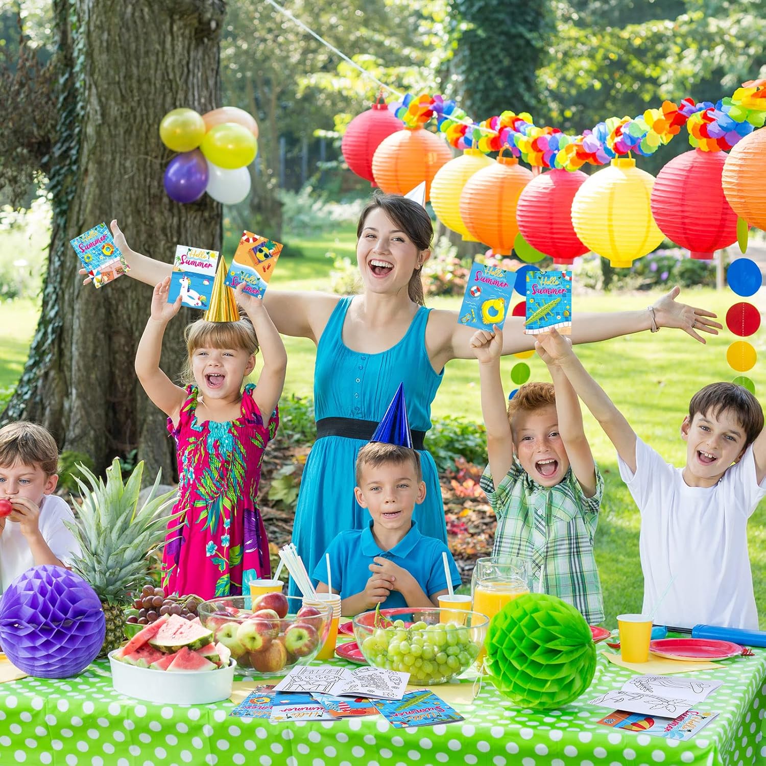 Faccito 24 Pcs Summer Beach Coloring Books Mini DIY Art Drawing Book Bulk Including Pineapple Coconut Flamingo Beach Pool Fun and Relaxing Patterns for Birthday Activity