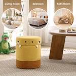 DAYAOUTDOOR Kid Desk Chairs, Toddler Chair, Kid Furniture with Storage Ottoman, Dinosaur Storage Chair, Children Cute Desk Chair, Small Multi-Purpose Footstool for Playroom & Bedroom, Yelllow