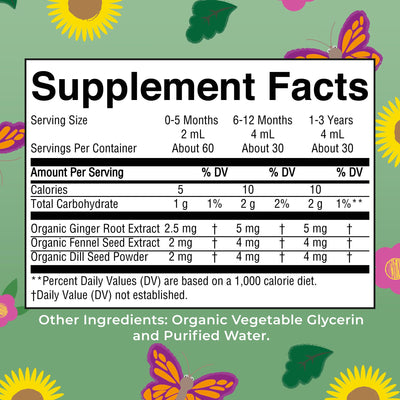 USDA Organic Gripe Water for Babies by MaryRuth's | Herbal Blend for Little Tummies | Baby Essentials | for Newborns | Ginger Root | Fennel Seed | Dill Seed | Vegan | 4 oz | 30-60 Servings