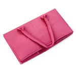 PandaEar 2 Pack Baby Diaper Caddy Organizer, Portable Diaper Holder Nursery Storage Basket for Wipes & baby stuff, Collapsible Baby Organizers with Divided Design (Red/Pink)