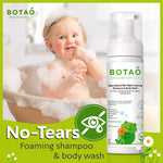 BOTAO Baby Sensitive Tear Free Foaming natural Shampoo & Body Wash – Fragrance Free 99% Natural Ingredients Ultra Gentle Vegan Baby Shampoo & Body Wash