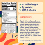 Cerebelly Organic Baby Food Pouches, Butternut Squash Chicken Bone Broth with Thyme, 16 Nutrients, Protein & Healthy Fats, 4oz, 12 Pack