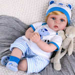 Aori Reborn Baby Boy Doll - 22 Inch Lifelike Realistic Newborn - Handmade Weighted Baby Dolls with Soft Cloth Body Cuddly Reborn Toddler for Kids 3+ | Realistic Boy Doll Gift Set