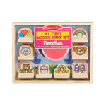 Melissa & Doug My First Wooden Stamp Set Favorites (8 Stamps with Handles, 2 Washable Ink Pads) Wooden Kids Stamps with Handles Set, for Kids Ages 3+