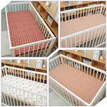 4 Pack 52''x28'' Muslin Crib Sheets Neutral Soft and Breathable Cotton Baby Sheets 9in Thick for Girl Boy Standard Fitted Crib Mattress(Boho Rainbow & Sun)