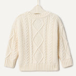 Amazon Essentials x Sofia Grainge Baby Boys' Cable Crewneck Sweater, Ivory, 3-6 Months