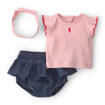 Carter's Girl 3-Piece diaper cover set, Pink Chambray, 9M