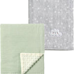 CREVENT 30''X40'' Cute Cozy Fluffy Warm Baby Blanket for Boys Infants Toddlers' Bedding Crib Cot Stroller, Baby Shower Birthday Newborn's Gift - Grey Cloud