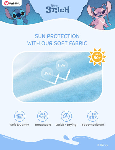 Disney Lilo & Stitch Baby Boys Rash Guard Shirt Long Compression Swim Shirts Summer Fishing Shirt UPF 50+UV Protection Bathing Suit Surf Swimsuit Kids Swimming Top Child Purple Water Shirts 2 Years