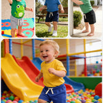 Feyoyi 4 Pack Baby Boy Shorts Cotton Pull On Baby Shorts Infant Boy Clothes Summer Casual Elastic Waist with Drawstring Navy Blue, Black, Royal Blue, Gray Set B 0-3M