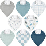 Muslin Baby Bibs 8 Pack, Baby Bandana Drool Bib for Drooling and Teething, Cotton Soft Absorbent for Girls Boys