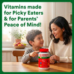 SmartyPants Kids Multivitamin & Fiber Gummies: Prebiotic Fiber to Support Kids Digestion with Vitamin D3, C, Vitamin B12, B6, A, Zinc, Biotin, Folate, Three Fruit Flavors, 90 Count (30 Day Supply)