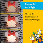 Disney Minnie Mouse Squishy Light, Color Changing, Night Light for Kids, USB Lamp, Battery Operated, Dimmable, Ideal for Bedroom, Playroom, Living Room, and More, 66945