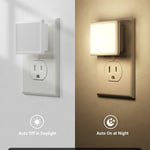 JandCase Night Lights Plug into Wall 2 Pack, Plug in Night Light with Dusk-to-Dawn Light Sensor, 3000K Soft White 0.3W, LED Nightlight for Bathroom, Adult, Hallway