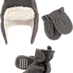 Hudson Baby Girls' Trapper Hat, Mitten and Bootie Set
