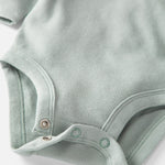 little planet by carter's Baby 3-pack Long Sleeve Bodysuits made with Organic Cotton, Sage Navy, NB