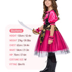 Spooktacular Creations Halloween Costumes for Girls, Kids Pirate Costume, Magenta Pirate Dress for Toddler Girls Halloween Princess Role Play Parties(Medium(8-10 yrs))