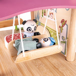 Hape Pandas’ Bamboo House, Green Planet Explorers | Educational Toy Doll House with Furniture, for Children Ages 3+ Years