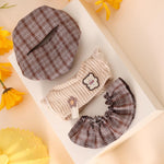 Plush Dolls Clothes Set, 6.7 inch Designer Doll Clothes Plush Toy Skirt Sweater Hat Dress Outfit Cute Soft Accessories for Collection Display